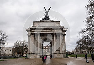 Wellington Arch between green park and hyde park corner central london