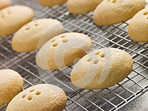Wellington Button Biscuits on a Cooling Rack