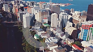 Wellington city revealing shot, 4k aerial