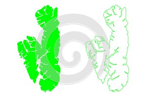 Wellington island  Republic of Chile, South and Latin America map vector illustration, scribble sketch Isla Wellington map