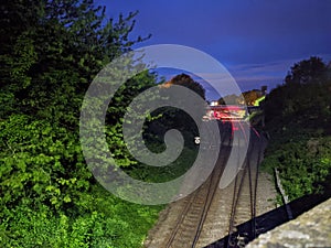 Wellington train station Telford Shropshire night