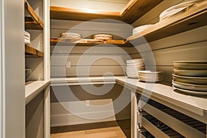 welllit empty corner pantry in a home