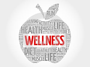 Wellness apple word cloud