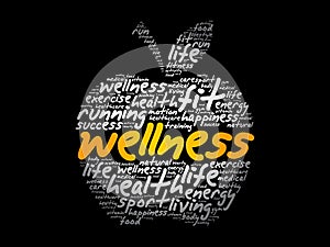 Wellness apple word cloud collage