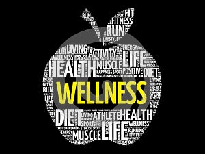 Wellness apple word cloud collage