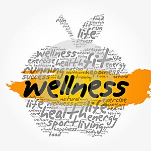 Wellness apple word cloud collage