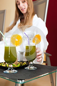 Wellness - Chlorophyll-Shake on a table photo