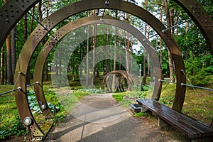 Wellness city park of Karolis Dineika, Druskininkai, Lithuania. Popular tourist destination