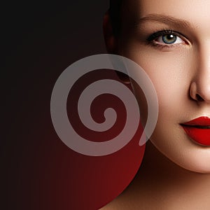 Wellness, cosmetics and chic retro style. Close-up portrait of s