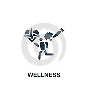 Wellness icon. Monochrome simple sign from employee benefits collection. Wellness icon for logo, templates, web design