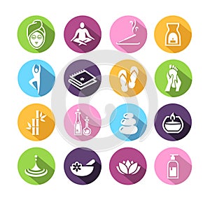 Wellness icons in flat design style photo