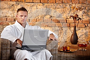 Wellness with laptop computer