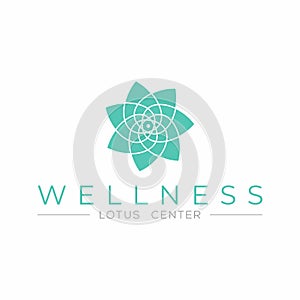 Wellness logo template. Spa logo. Lotus flower logo.