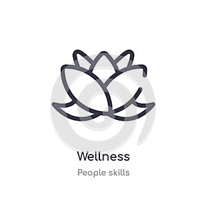 wellness outline icon. isolated line vector illustration from people skills collection. editable thin stroke wellness icon on