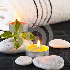 Wellness and spa concept with candles