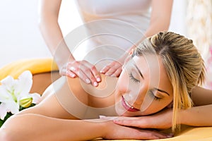 Wellness - woman getting body massage in Spa