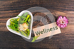 Wellness word on card photo