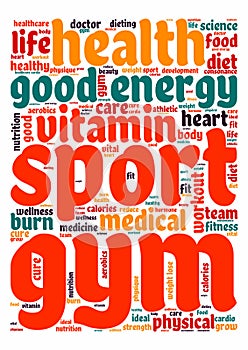 WELLNESS word cloud, fitness, sport, health concept