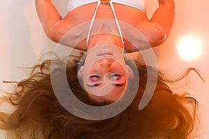 Wellness - young woman floating in Spa