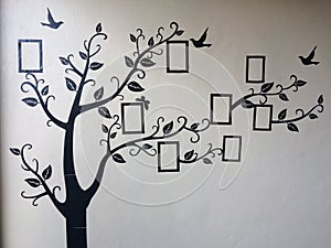 Wellpaper sticker tree art blackwhite