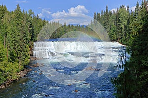 Wells Gray Provincial Park, Rainbow over Waterfall at Dawson Falls on Myrtle River, Cariboo Mountains, British Columbia, Canada