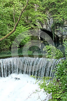 Wellspring and waterfall