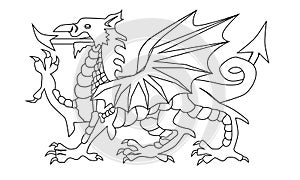 Welsh Dragon Outline