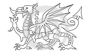 Welsh Dragon Outline photo