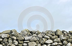 Welsh Dry Stone wall and sky background