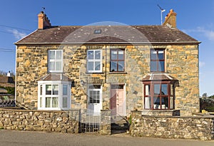 Welsh stone cottages in Newport. Pembrokeshire. UK