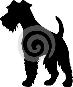 Welsh Terrier Black Silhouette Generative Ai