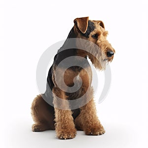 Welsh Terrier breed dog isolated on a clean white background