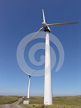 Welsh wind-turbines on windfarm