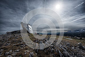 Welterbespirale, space ship, viewing platform at the Alps, Austria, spectacular