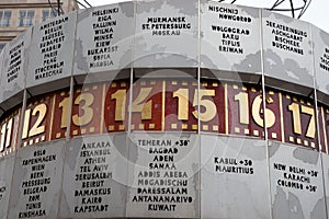 The Weltzeituhr (World Clock) at Alexanderplatz, Berlin, Germany