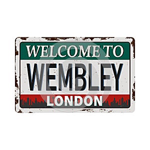 Wembley London rusted logo illustration vector format on white