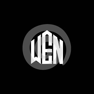 WEN letter logo design on BLACK background. WEN creative initials letter logo concept. WEN letter design