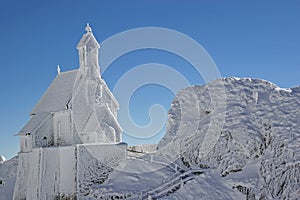 Wendelstein chapel in winter