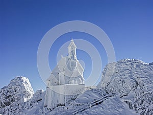 Wendelstein Chapel in winter