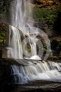 Wentworth Falls full flowing in Blue Mountains Australia