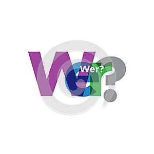 Wer? question letter full color background