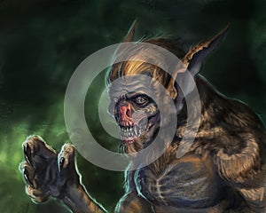 Were Bat creature concept art design - digital fantasy painting