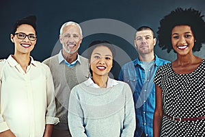 Were the best in the business. Portrait of a diverse team of creative colleagues posing in the studio.