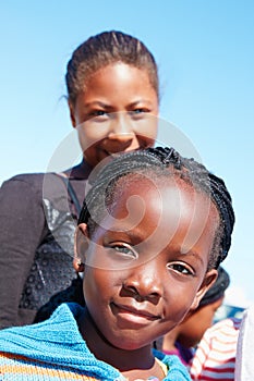 Were best friends. Cropped portrait of two young children at a community outreach event.