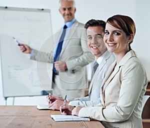 We were built for business. Portrait of a group of executives in a boardroom meeting.