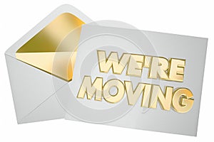 Were Moving Letter Note Envelope We Are at New Address photo
