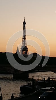 We were stay in Paris! Eiffel Tower at Sunset from Siena River