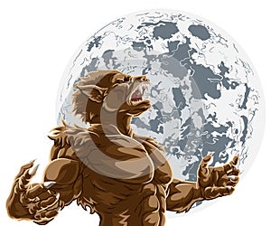 Werewolf Full Moon Scary Horror Monster photo