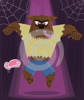 Werewolf halloween character vector illustration