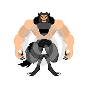 Werewolf isolated. werwolf Monster. wolfman monstrosity vector illustration